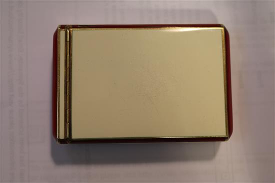 An Art Deco jewelled enamel case, Gorham, dated March 26, 1924, height 3in.